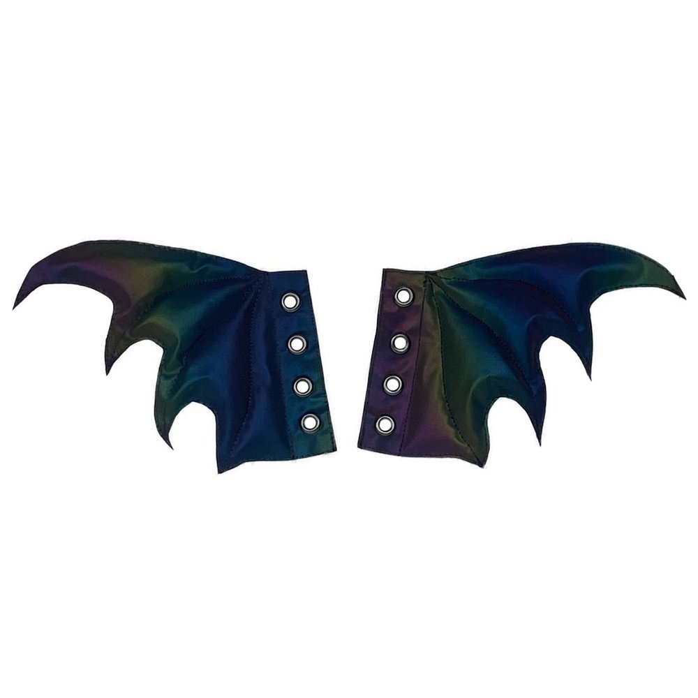 Rainbow Reflective Bat Wing Add On Shoe Accessory